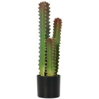 HOMCOM Cactus Artificial de 66 cm cu Ghiveci si 3 Frunze pentru Decor Interior Verde | Aosom Romania - 1
