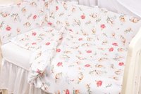 Lenjerie 6 piese patut 120x60 cm bumbac model Flori de bumbac - 1