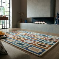Covor Illusion Retro Blocks Albastru 200X290 cm, Flair Rugs - 1