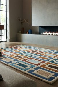 Covor Illusion Retro Blocks Albastru 200X290 cm, Flair Rugs - 5