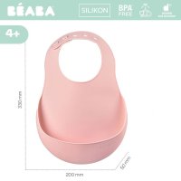 Baveta silicon Beaba Old Pink - 1