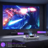 Videoproiector 1080P Full HD, WiFi, Bluetooth, 12000 Lumeni, Suporta 4K, Ecran de Proiectie 100 inch Inclus - 1