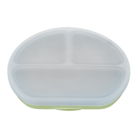 Farfurie compartimentata din silicon cu capac, 6 luni+, Raw Green, Appekids - 1