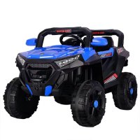 Masinuta electrica 4x4 Kinderauto SuperCar, 100W 12V, cu scaun tapitat, music player, pentru copii 2-5 ani, albastra - 1