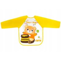 Baveta impermeabila cu maneci lungi Bocioland, 40x35 cm, model Teddy Bear - 1