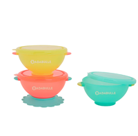 Set 3 boluri colorate pentru mancare cu suport inclus - 5