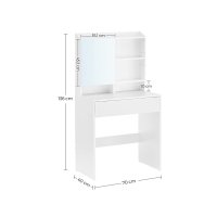 Masa de toaleta Vasagle Alb 70x40x136 cm - 6