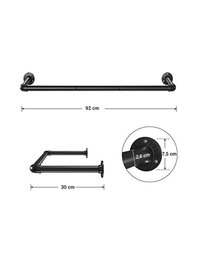 Set 2 sine de haine montaj perete, Songmics, 92 x 30 x 7,5 cm, HSR67BK02, Negru - 4