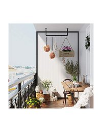 Set 2 sine de haine montaj perete, Songmics, 92 x 30 x 7,5 cm, HSR67BK02, Negru - 6