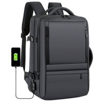 Rucsac Calatorie Extensibil, Laptop 17", pentru Avion, Impermeabil, port USB, pana la 40 L, Negru denim, OBRALIX® - 3