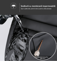 Rucsac Calatorie Extensibil, Laptop 17", pentru Avion, Impermeabil, port USB, pana la 40 L, Negru denim, OBRALIX® - 17
