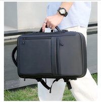 Rucsac Calatorie Extensibil, Laptop 17", pentru Avion, Impermeabil, port USB, pana la 40 L, Negru denim, OBRALIX® - 1