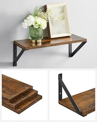 Set de 3 rafturi de perete VASAGLE, negru si maro, 40 x 15 x 12 cm - 4