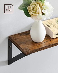 Set de 3 rafturi de perete VASAGLE, negru si maro, 40 x 15 x 12 cm - 5