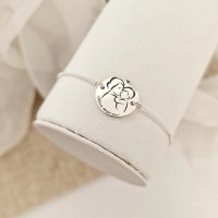 Bratara personalizata mama si pui - Mereu langa tine - Lantisor glisant ajustabil - Argint 925 - 1