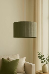 Candelabru Verde Opviq din Metal si Rafia, Inaltime Reglabila, Ø30x20 cm - 1