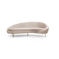 Canapea fixa ESES, 3 locuri, colt dreapta, bej, 255x120x85 cm - 1