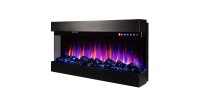 Semineu electric 3D de perete-incorporabil Dalas, 484x930x200 mm, 1500W - 1