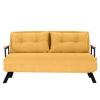 Canapea extensibila SANDO, 2 locuri, mustar, 133x78x78 cm - 1