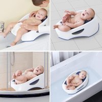 Suport de baie ergonomic Little Mom Soft Blue, stabil si confortabil, dimensiuni 60.5 x 39 x 20 cm - 3