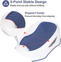 Suport de baie ergonomic Little Mom Soft Blue, stabil si confortabil, dimensiuni 60.5 x 39 x 20 cm - 4