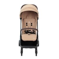 Carucior pentru copii Qplay Grav Bej, pliere cu o singura mana, amortizoare, suport reglabil pentru picioare, bara de protectie detasabila - 5