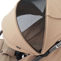 Carucior pentru copii Qplay Grav Bej, pliere cu o singura mana, amortizoare, suport reglabil pentru picioare, bara de protectie detasabila - 8