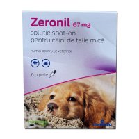 Pipete antiparazitare caini, Zeronil, 67 mg 2 - 10 kg 6 pipete - 1