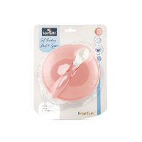 Set castron cu ventuza capac si lingurita Blush Pink - 1