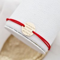 Bratara personalizata Bunica - Aur Galben 9K cu snur ajustabil - 1