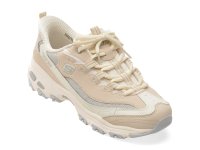 Pantofi sport SKECHERS bej, D LITES, din material textil si piele naturala - 1