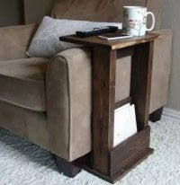 Masa Laterala de Cafea Clasic Homs, 40x24x67 cm, Lemn Natural - 1