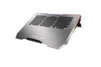 Cooler pentru laptop Tellur Shade, 17.3 inch, 3 ventilatoare, iluminare RGB, USB si USB-C, constructie din aluminiu (Gri) - 1