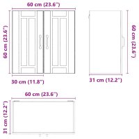 Dulap de Bucatarie Lucca din Lemn Vechi - Model cu 2 Uși, Dimensiuni 60x31x60 cm - 11
