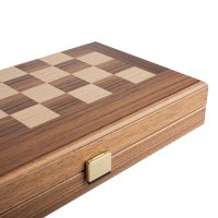 Set de sah, table si dame 3 in 1 din lemn de nuc realizat manual- Imperfect - 1