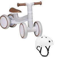 Set Bicicleta fara pedale Lionelo Villy cu Casca pentru copii, Bej, 12-36 luni, 4 roti, Spuma EVA, TPR - 1