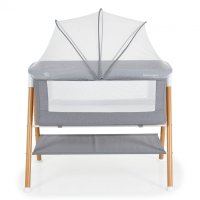 Patut pentru bebelusi Moni Kalinihta Premium Grey 90x53x74 cm, cu suport pentru accesorii,plasa insecte si saltea inclusa, recomandat de la nastere pana la o greutate de maxim 11 kg - 6
