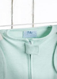 Sleepee Second Step, saculet swaddle din bumbac pentru infasat, cu caciulita, menta - 1