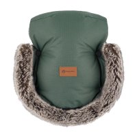 Manusi Furry pentru carucior, Petite&Mars, cu blanita detasabila, impermeabile, pentru vreme rece, potrivite pentru orice carucior, Veritable Khaki - 1