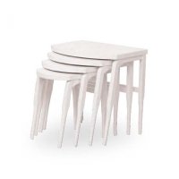 Set 4 masute cafea GRS 2227, alb, 60x41x51 cm - 1