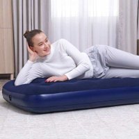 Saltea Gonflabila Mercaton, PVC si Velur, 185 x 76 x 22 cm, Albastru - 5