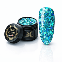 Twinkle Color Gel EVERIN 5ml – 22 | Gel Color Albastru-Turcoaz cu Sclipici Holografic pentru Manichiură Profesională - 1