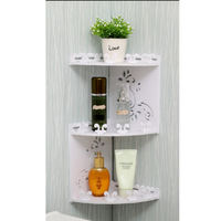 Etajera moderna pentru baie cu 3 rafturi, PVC alb, dimensiuni 44.5 x 20 cm - 1