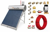 Kit panou solar nepresurizat Fornello cu rezervor inox 150 litri, 18 tuburi vidate si accesorii complete - 1