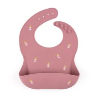 Baveta din Silicon Reglabila Petite&Mars Take&Match cu Buzunar Colector, Fara BPA, Roz, 6 luni+ - 1
