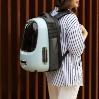 Rucsac cu hublou PETKIT Cat Travel Bag, Ventilare, Sistem iluminare, Blue - 3