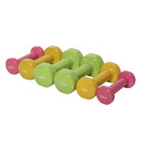 Set gantere HOMCOM cu geanta, 6 greutati de 0.5 kg, 1 kg si 1.5 kg, otel cu invelis PU, rosu, galben si verde - 1
