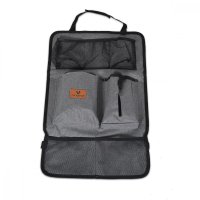 Protectie spatar si organizator auto pentru copii Cangaroo Grey,Model universal,Protejeaza scaunul din fata de murdarie,Buzunare multiple,Compartiment pentru seervetele umede si Sticla - 2