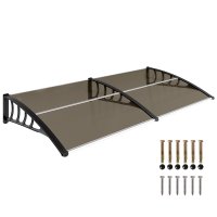 Streasina de exterior Outsunny 200x96cm din policarbonat si aluminiu, protectie pentru feronerie, maro | Aosom RO - 1