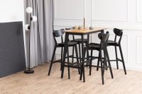 Masa de bar ACTONA Roxby, finisaj natural si negru mat, 120 x 60 x 105 cm - 2